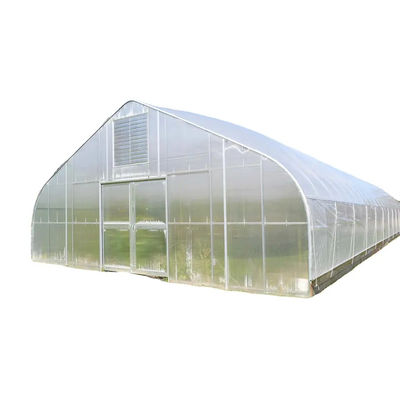 Plastic Film Tunnel Greenhouse Resists Corrosion Sharp Arch Gothic Greenhouse