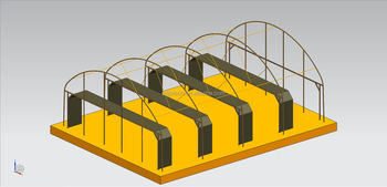 8m Wide PEP Film Automated Light Deprivation Greenhouse Top And Sides Ventilation