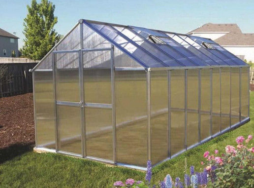 3*6*2m Aluminum Polycarbonate Sheet Greenhouse Single Span