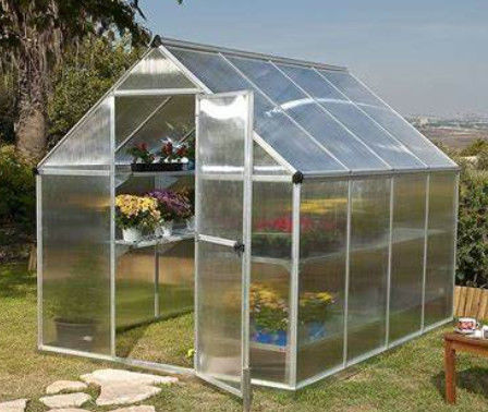 3*6*2m Aluminum Polycarbonate Sheet Greenhouse Single Span
