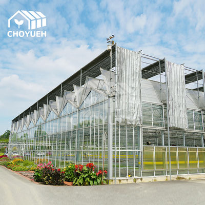 Wind Resistant Glass Greenhouse With Transparent Panels And UV Protection