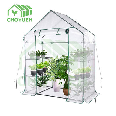 Rectangular Green Garden Greenhouse with 2 Doors Rain Wind Protection Ventilation Assembly Required